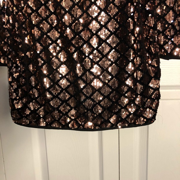 Rose Gold Diamond Seqiun Bodycon Dress NWT - Picture 8 of 9